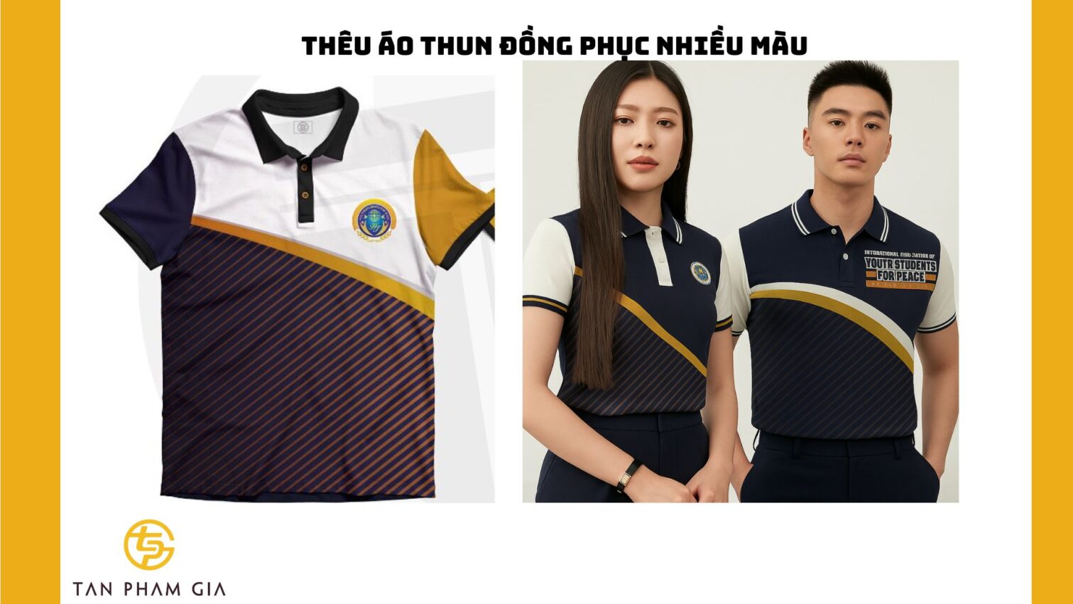 Thêu áo thun đồng phục nhiều màu
