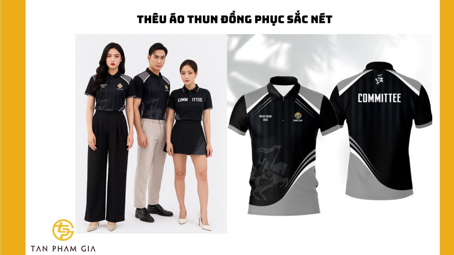 Thêu áo thun đồng phục sắc nét