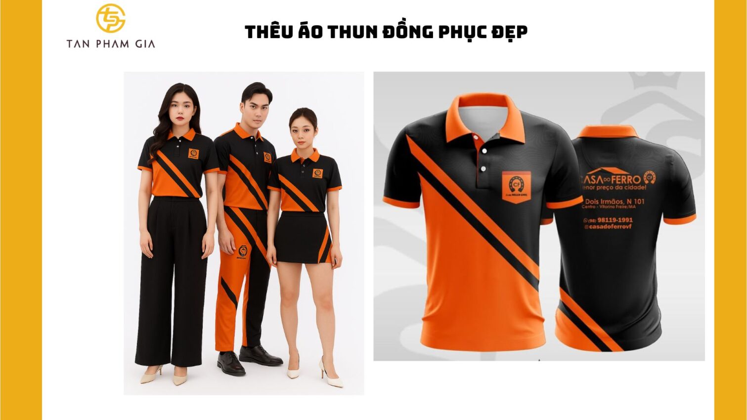 Thêu áo thun đồng phục đẹp