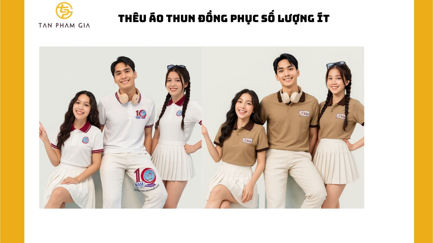 Thêu áo thun đồng phục số lượng ít