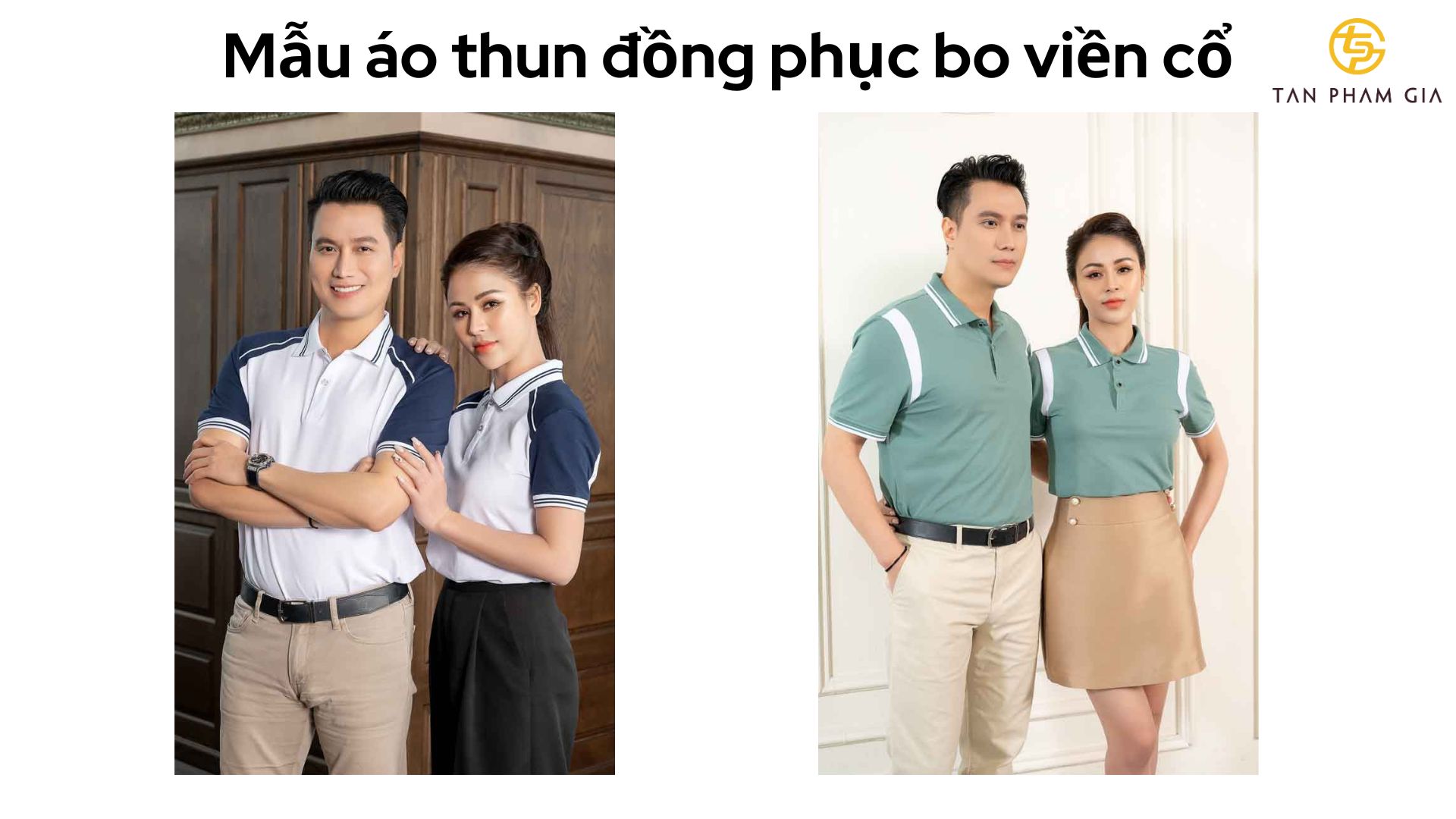 Mẫu áo thun đồng phục bo viền cổ