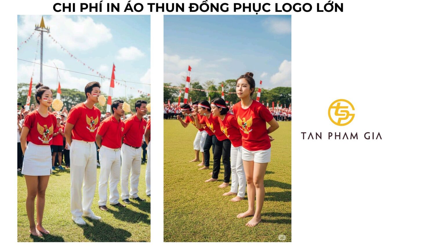 In áo thun đồng phục logo lớn