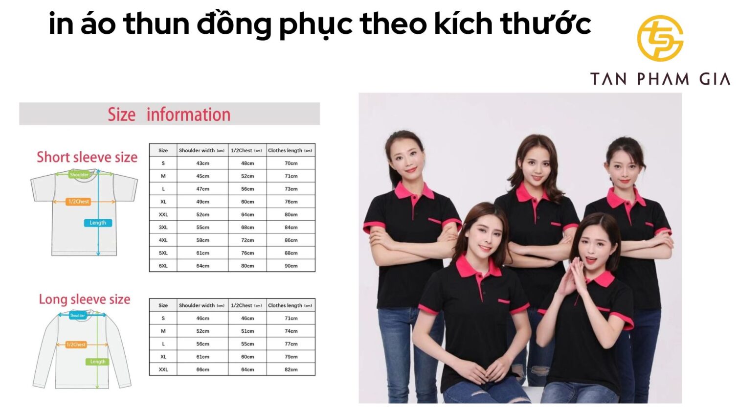 in áo thun đồng phục theo kích thước
