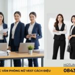 Áo đồng phục văn phòng nữ vest cách điệu Áo đồng phục văn phòng nữ vest cách điệu