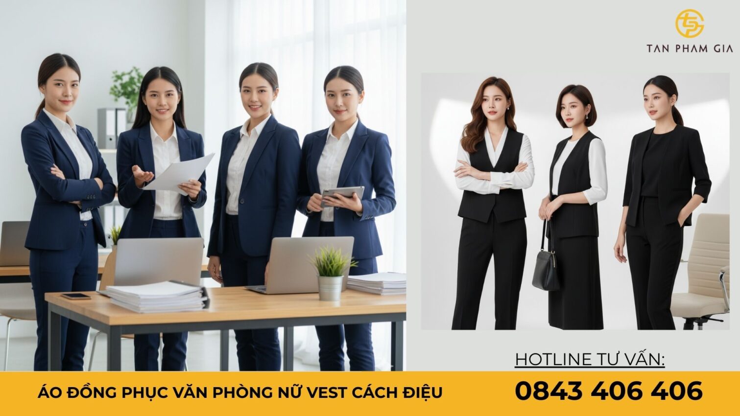 Áo đồng phục văn phòng nữ vest cách điệu