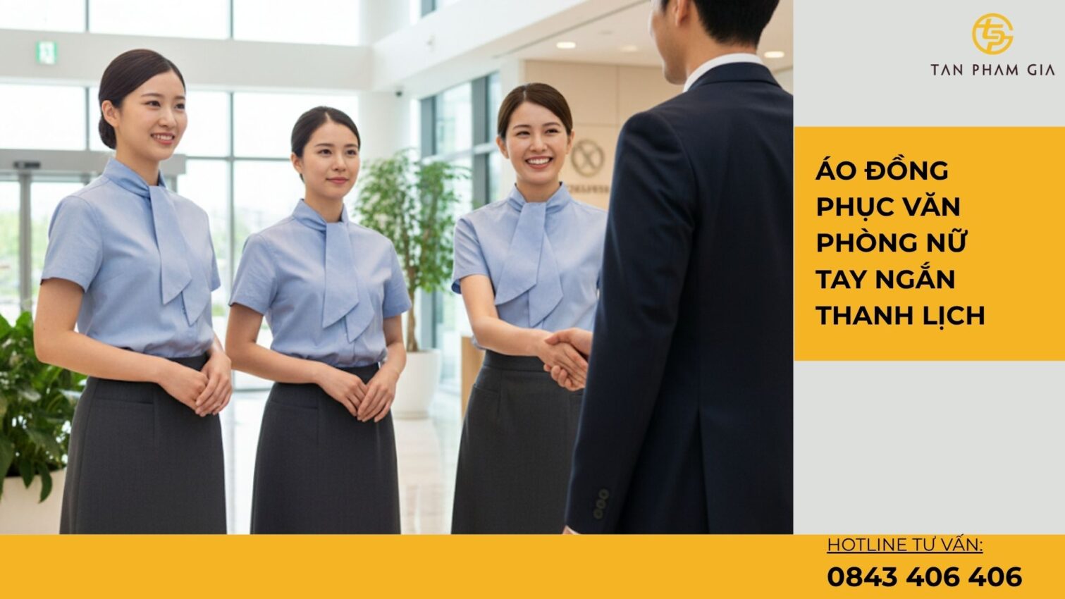 Áo đồng phục văn phòng nữ tay ngắn thanh lịch