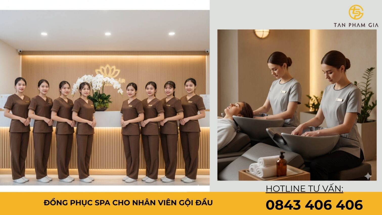 Đồng phục spa cho nhân viên gội đầu