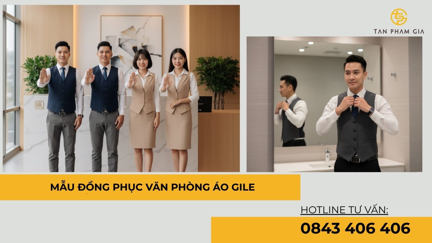 Mẫu đồng phục văn phòng áo gile