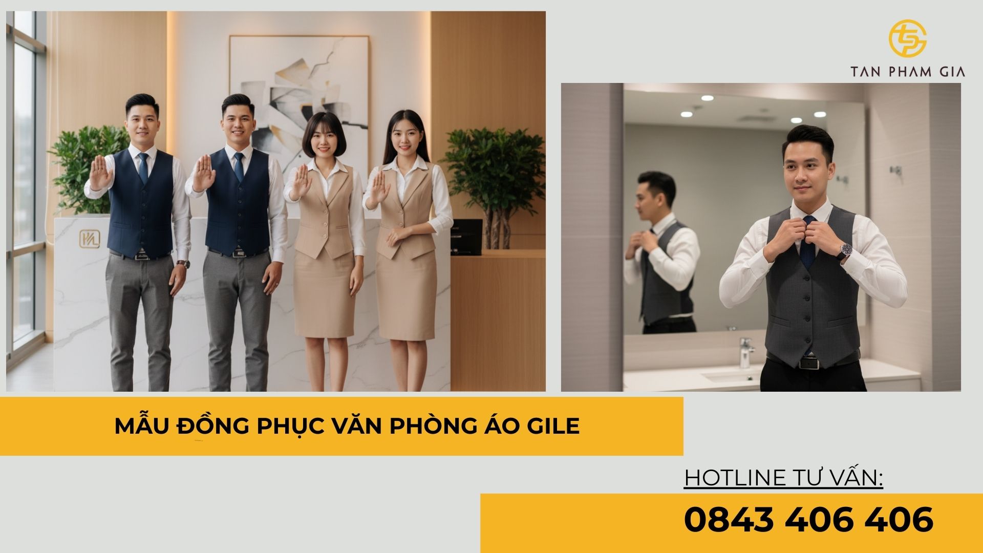 Mẫu đồng phục văn phòng áo gile