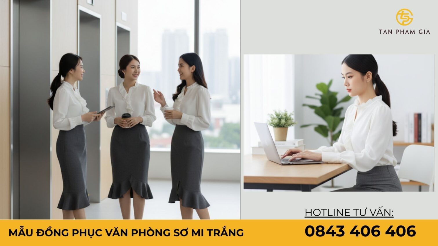 Mẫu đồng phục văn phòng sơ mi trắng