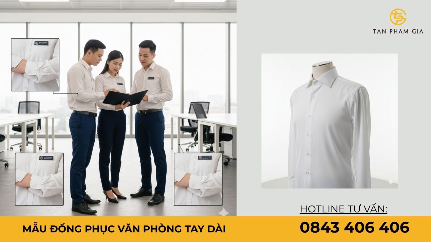 Mẫu đồng phục văn phòng tay dài