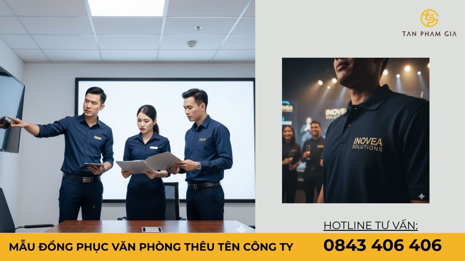 Mẫu đồng phục văn phòng thêu tên công ty