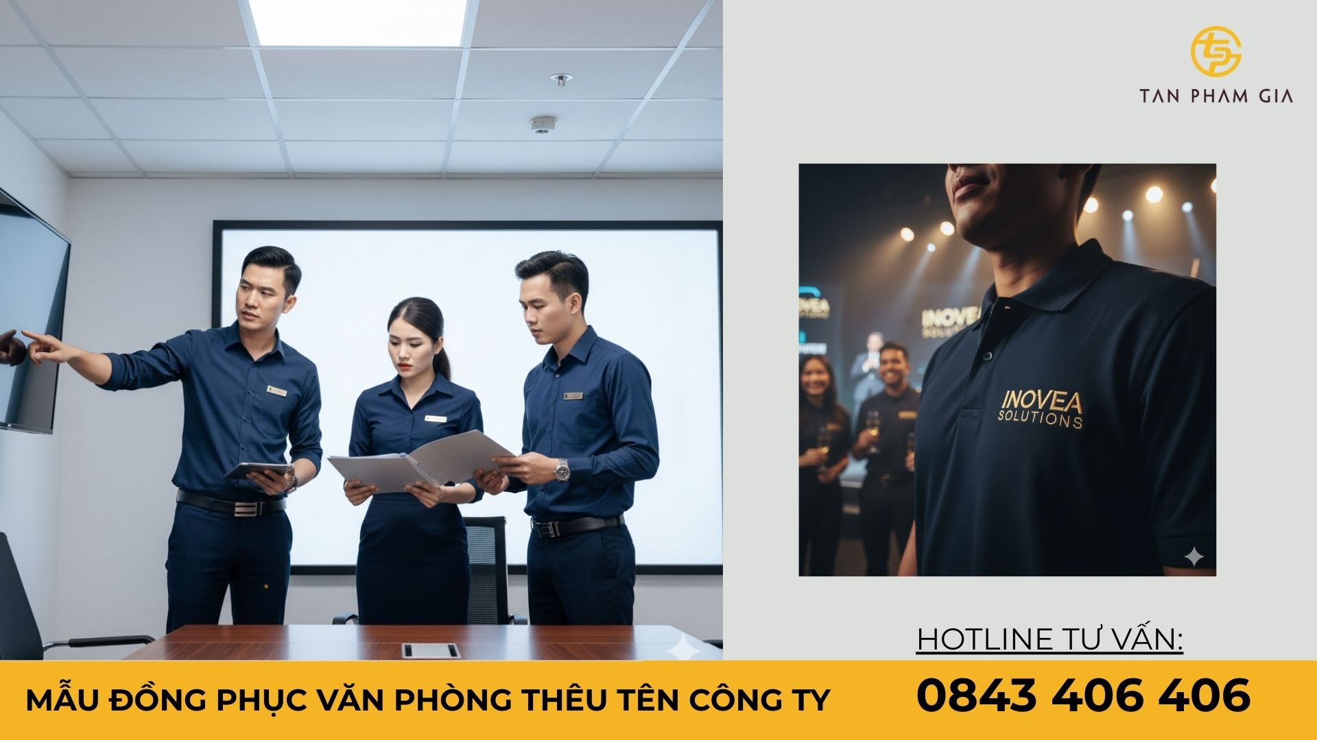 Mẫu đồng phục văn phòng thêu tên công ty