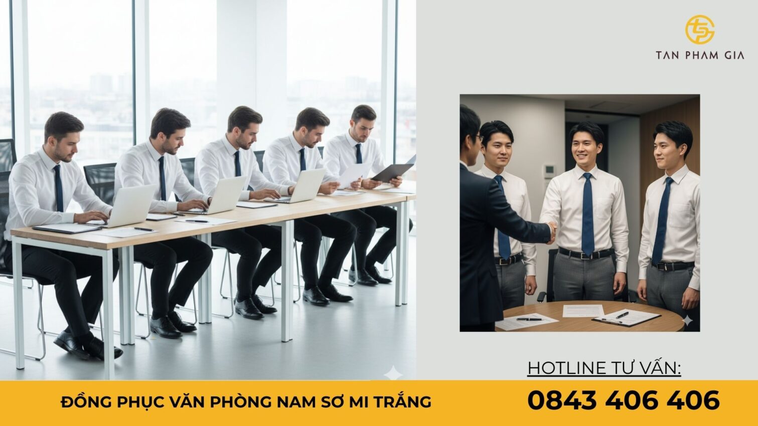 đồng phục văn phòng nam sơ mi trắng