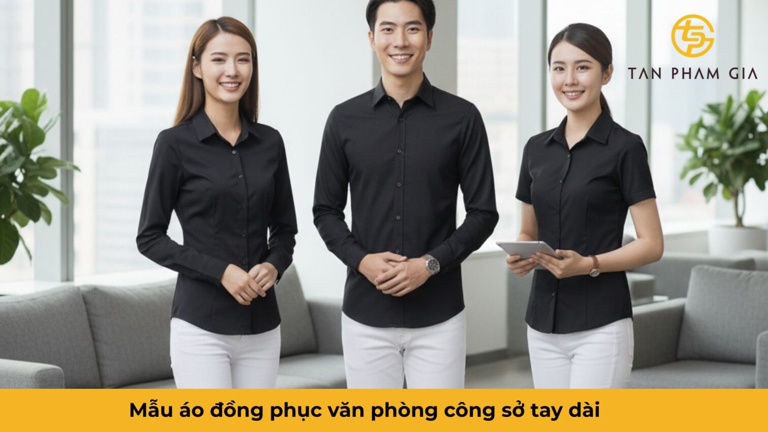 Mẫu áo đồng phục văn phòng công sở tay dài