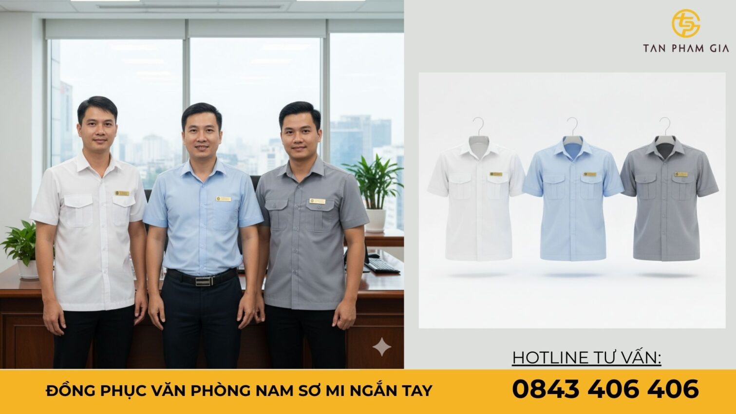Đồng phục văn phòng nam sơ mi ngắn tay
