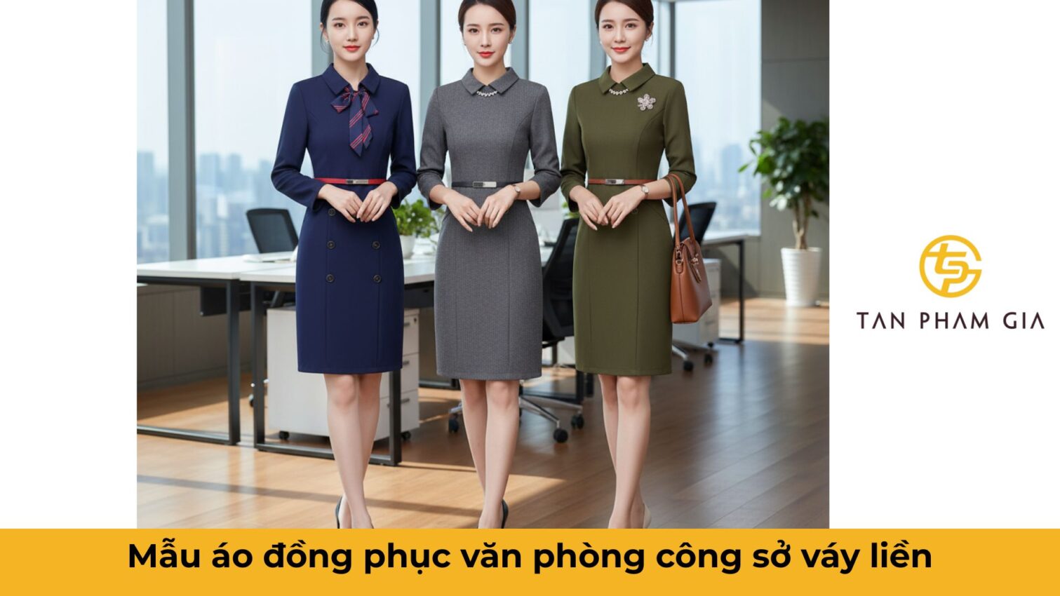 Mẫu áo đồng phục văn phòng công sở váy liền