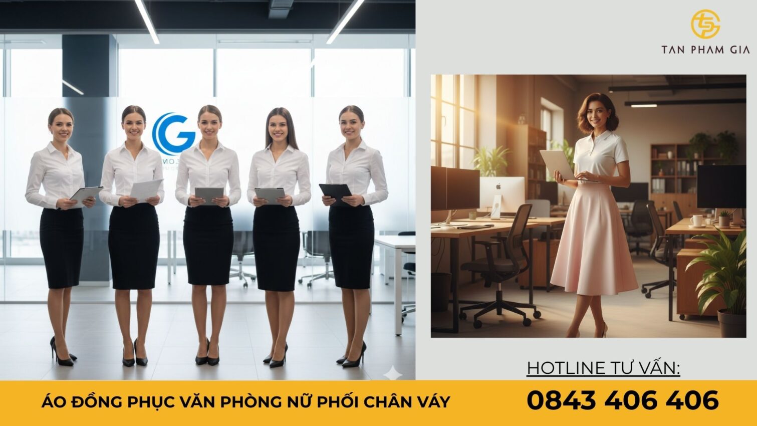 áo đồng phục văn phòng nữ phối chân váy