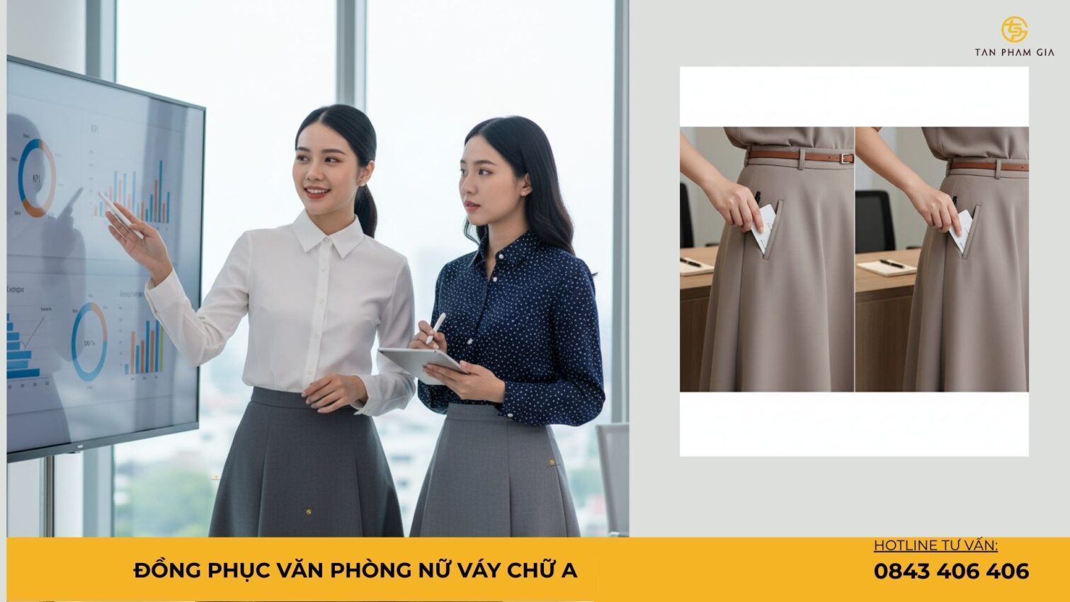 Đồng phục văn phòng nữ váy chữ A