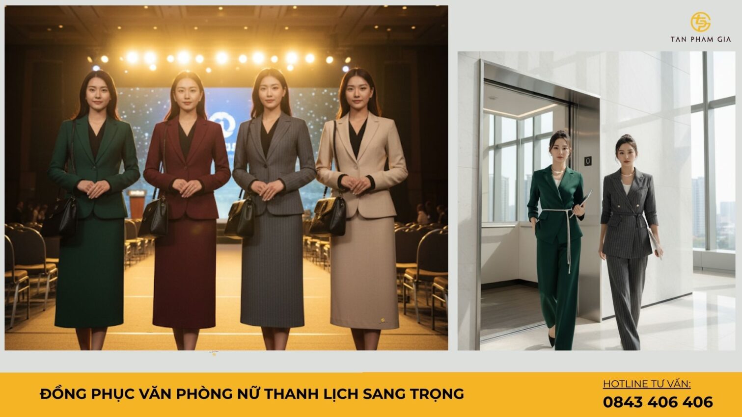 Đồng phục văn phòng nữ thanh lịch sang trọng