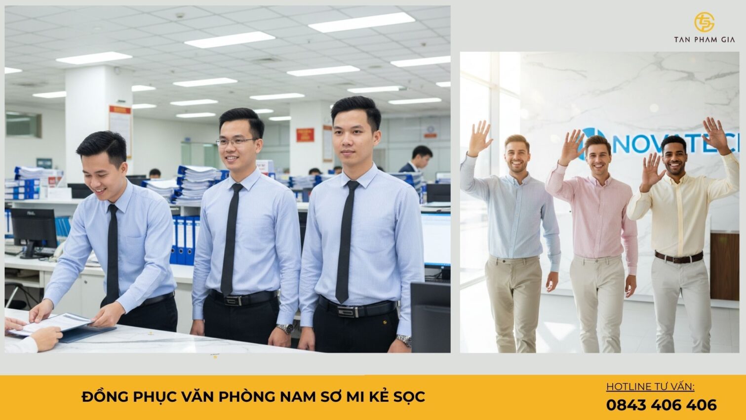 Đồng phục văn phòng nam sơ mi kẻ sọc