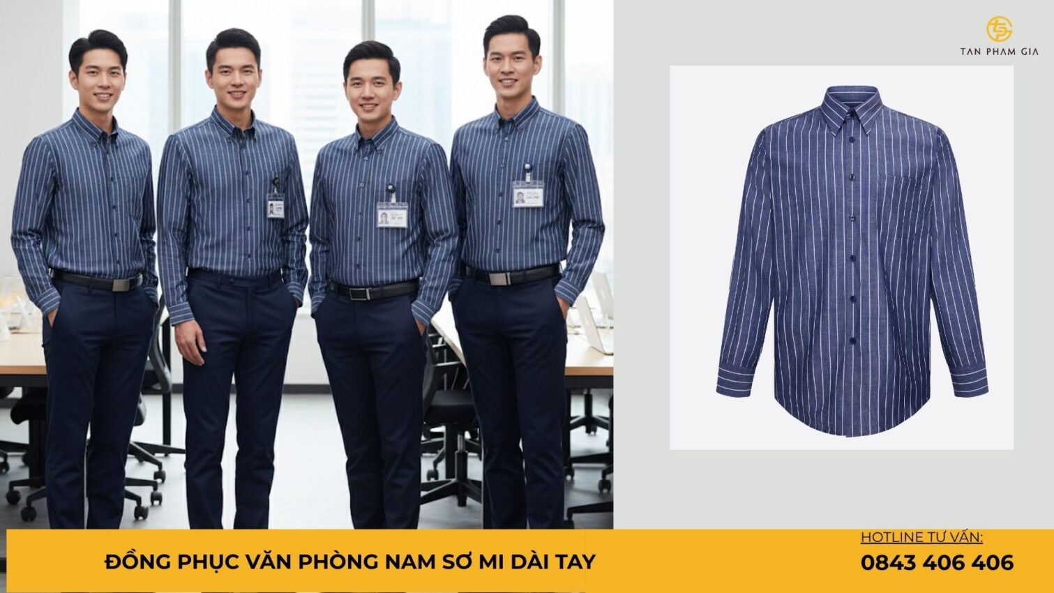 Đồng phục văn phòng nam sơ mi dài tay