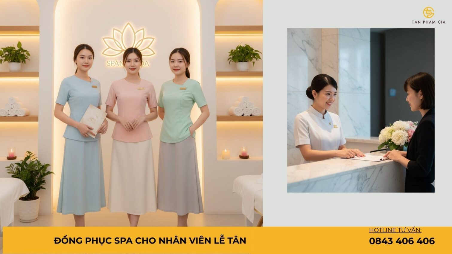 Đồng phục spa cho nhân viên lễ tân