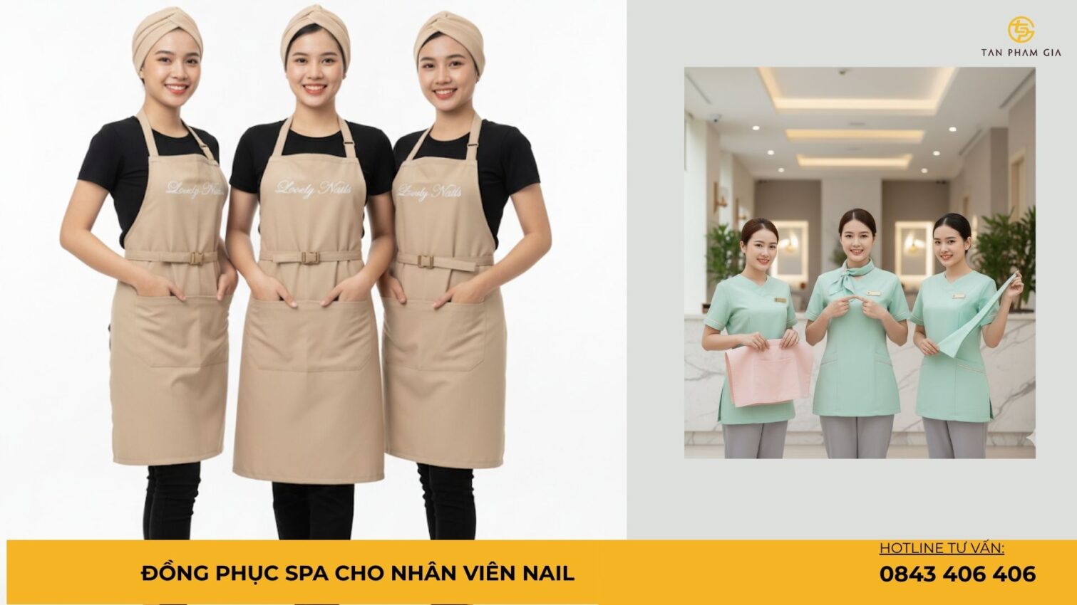 Đồng phục spa cho nhân viên nail