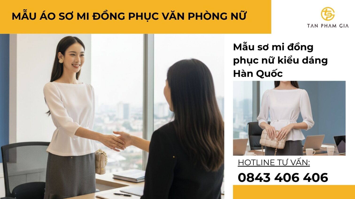 Mẫu áo sơ mi đồng phục văn phòng nữ