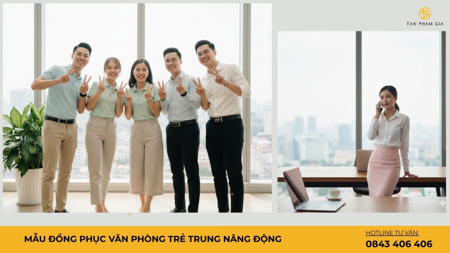 Mẫu đồng phục văn phòng trẻ trung năng động
