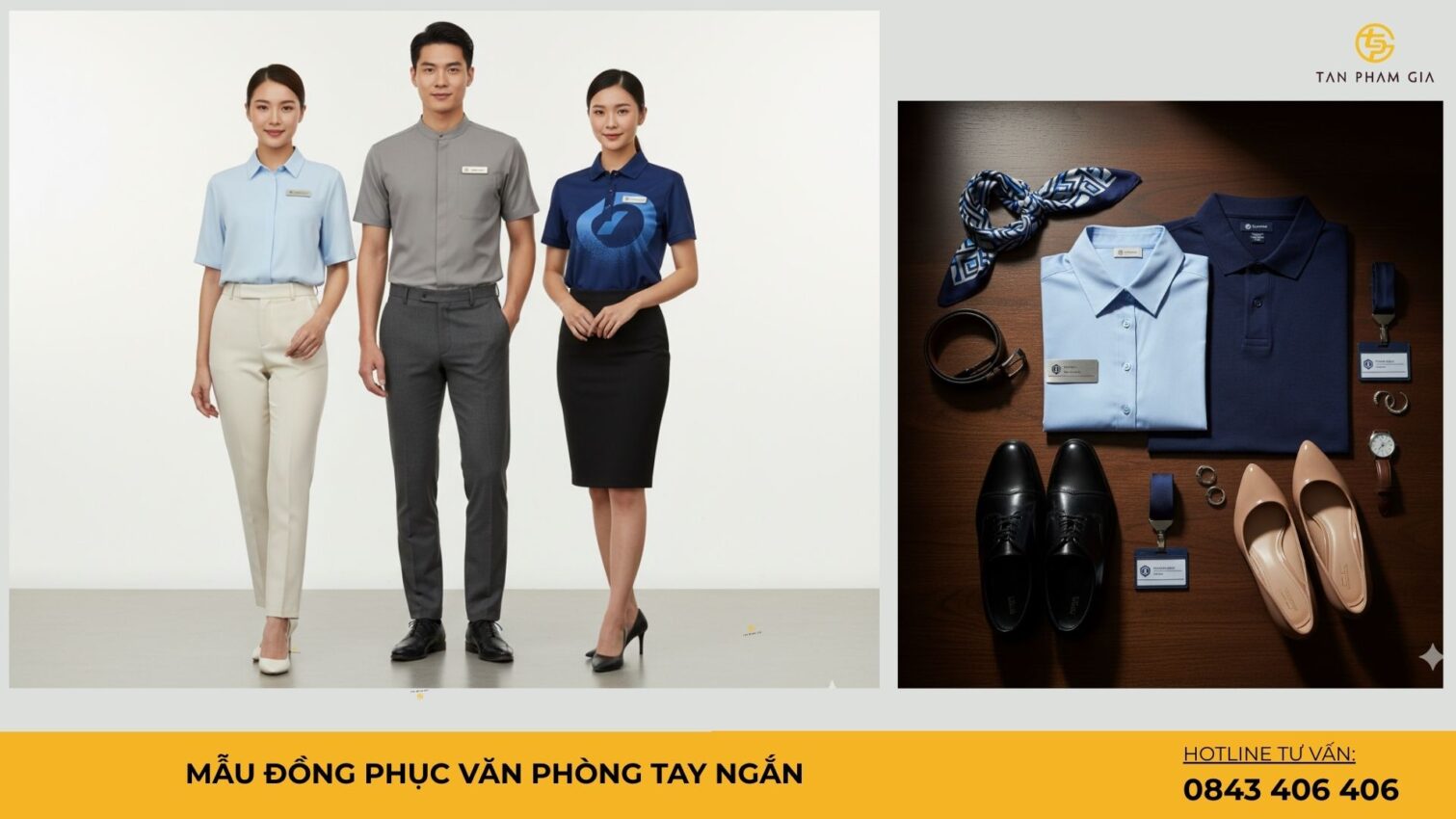 Mẫu đồng phục văn phòng tay ngắn