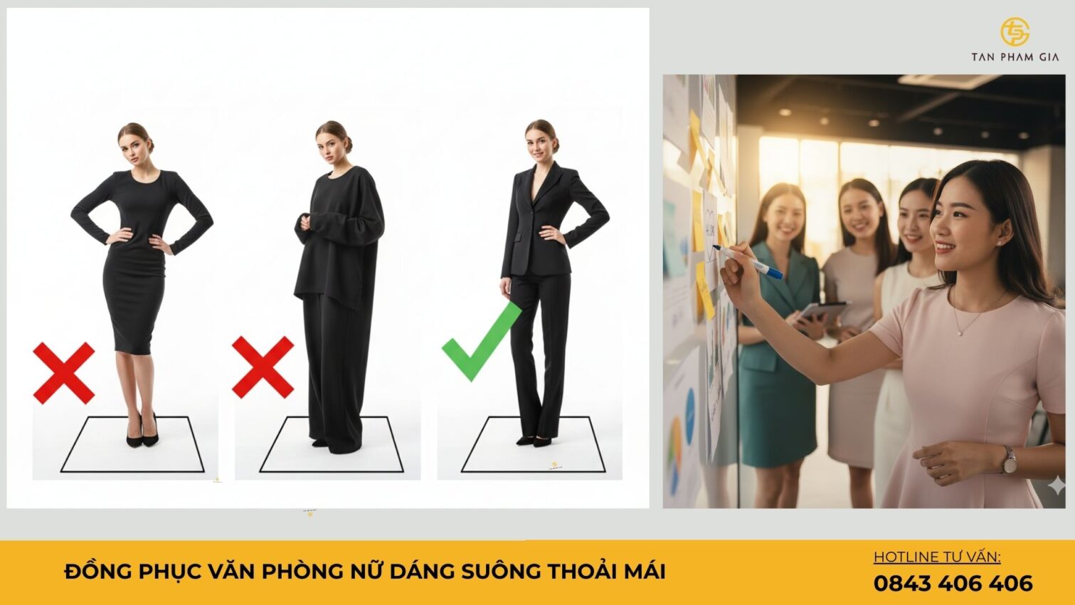 Đồng phục văn phòng nữ dáng suông thoải mái