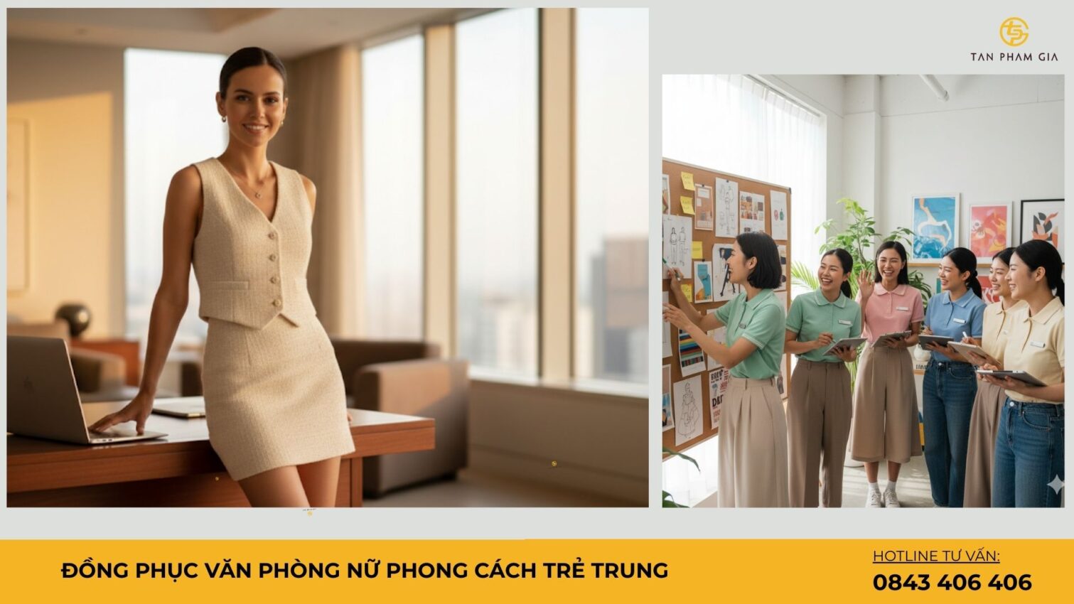 Đồng phục văn phòng nữ phong cách trẻ trung