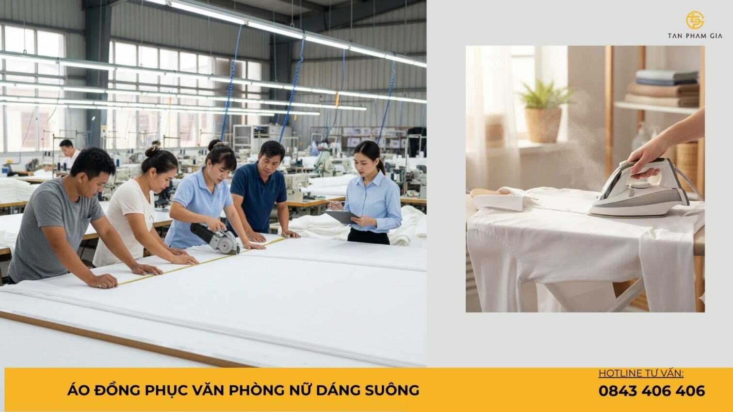 Áo đồng phục văn phòng nữ dáng suông
