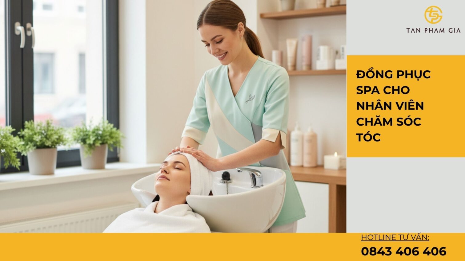 Đồng phục spa cho nhân viên chăm sóc tóc