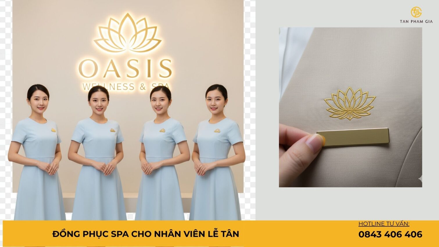Đồng phục spa cho nhân viên lễ tân