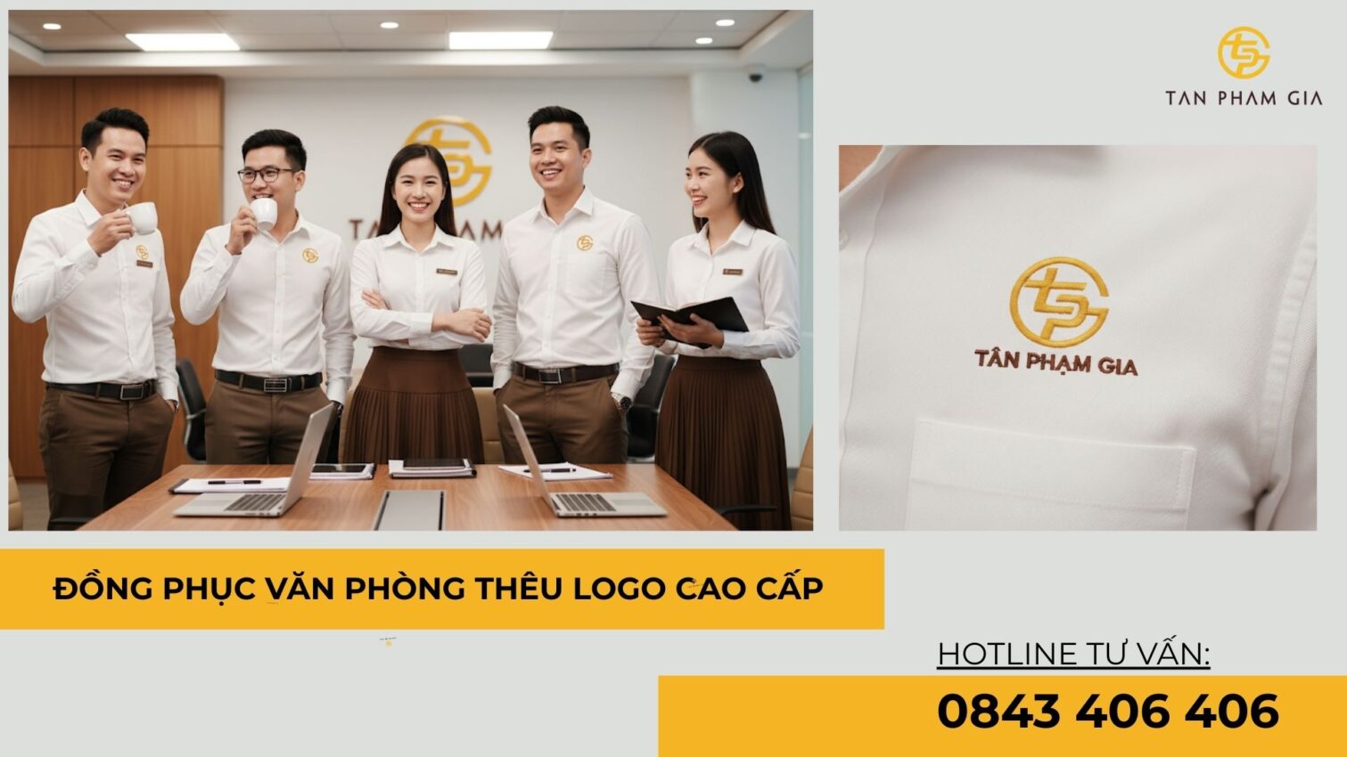 Đồng phục văn phòng thêu logo cao cấp