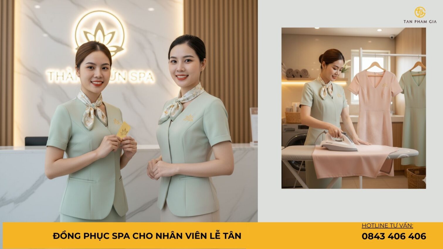 Đồng phục spa cho nhân viên lễ tân