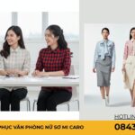 Áo đồng phục văn phòng nữ sơ mi caro Áo đồng phục văn phòng nữ sơ mi caro