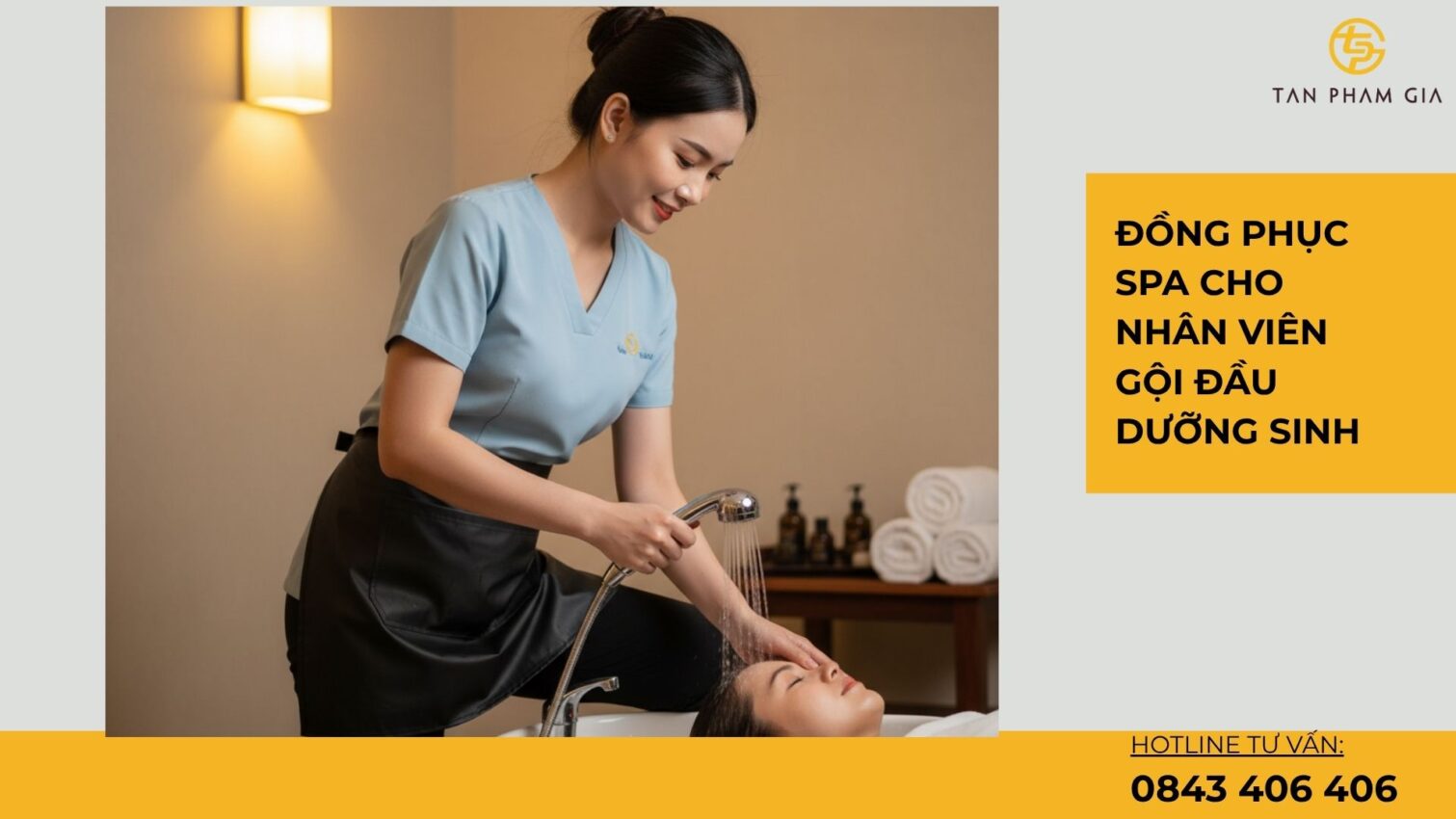 Đồng phục spa cho nhân viên gội đầu dưỡng sinh