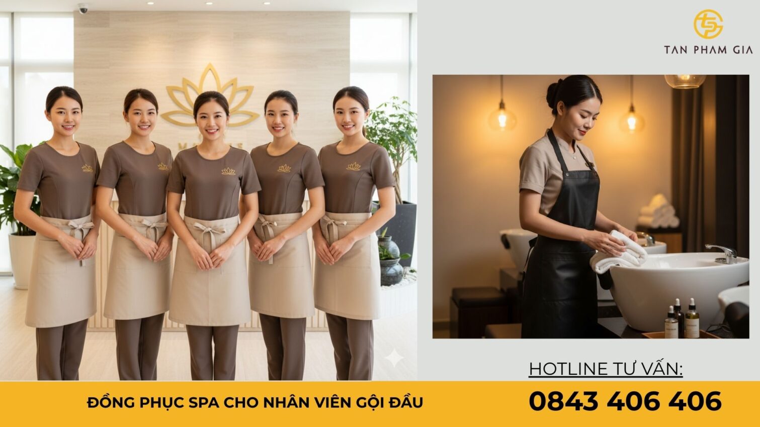 Đồng phục spa cho nhân viên gội đầu