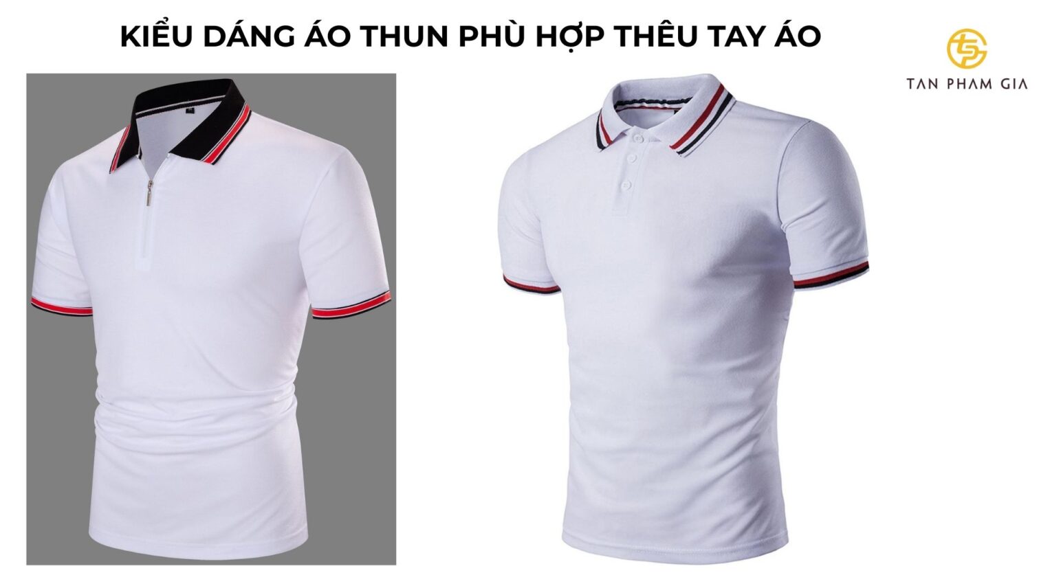Mẫu áo thun đồng phục thêu tay áo