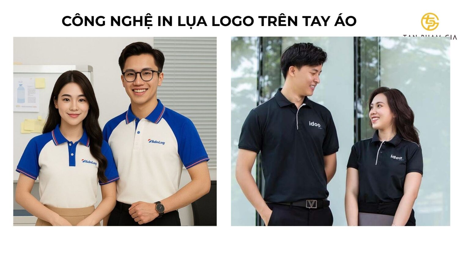 Mẫu áo thun đồng phục in logo tay áo