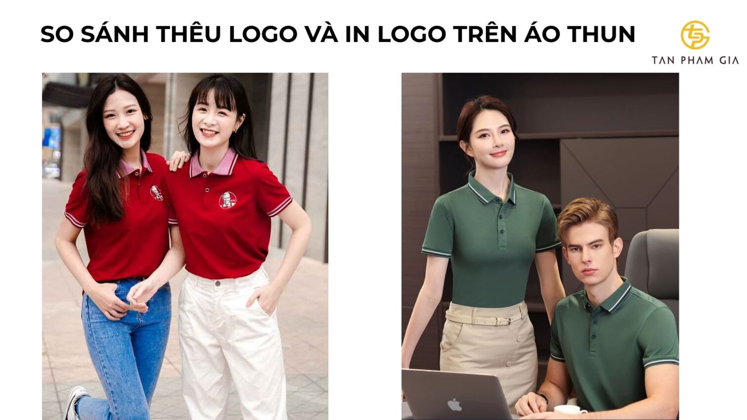 Mẫu áo thun đồng phục thêu logo ngực