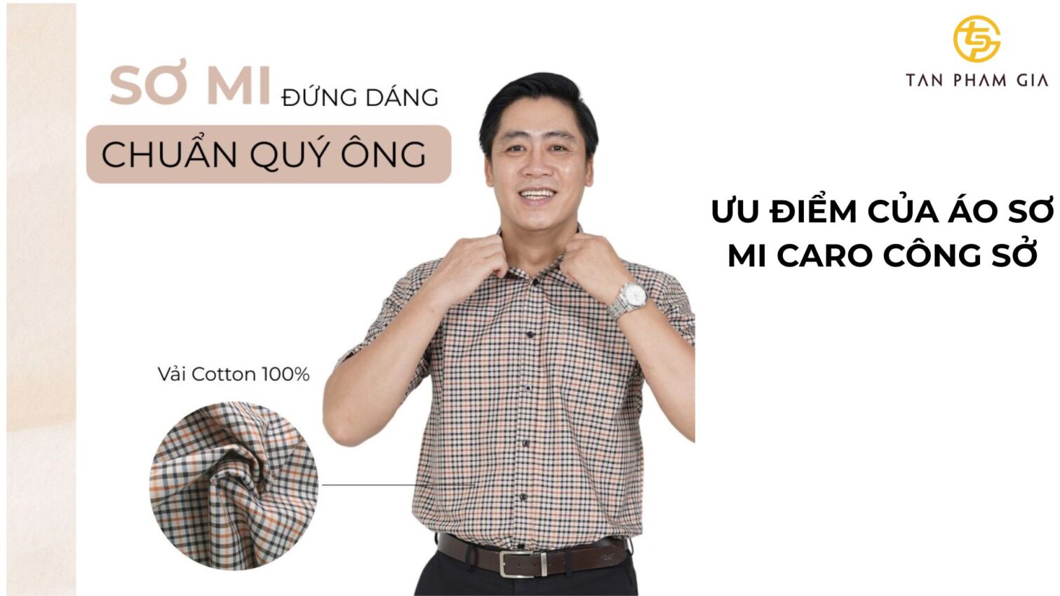 Áo đồng phục văn phòng nam sơ mi caro