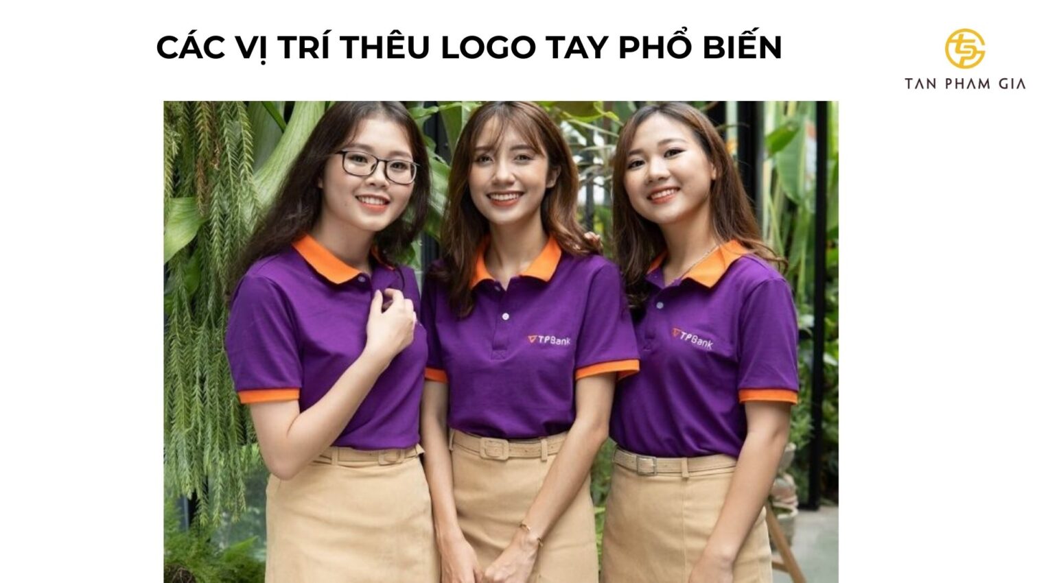 Mẫu áo thun đồng phục thêu logo tay