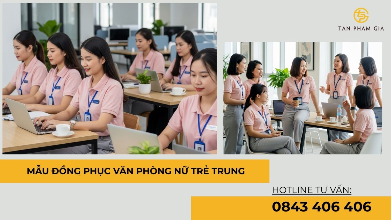 Mẫu đồng phục văn phòng nữ trẻ trung