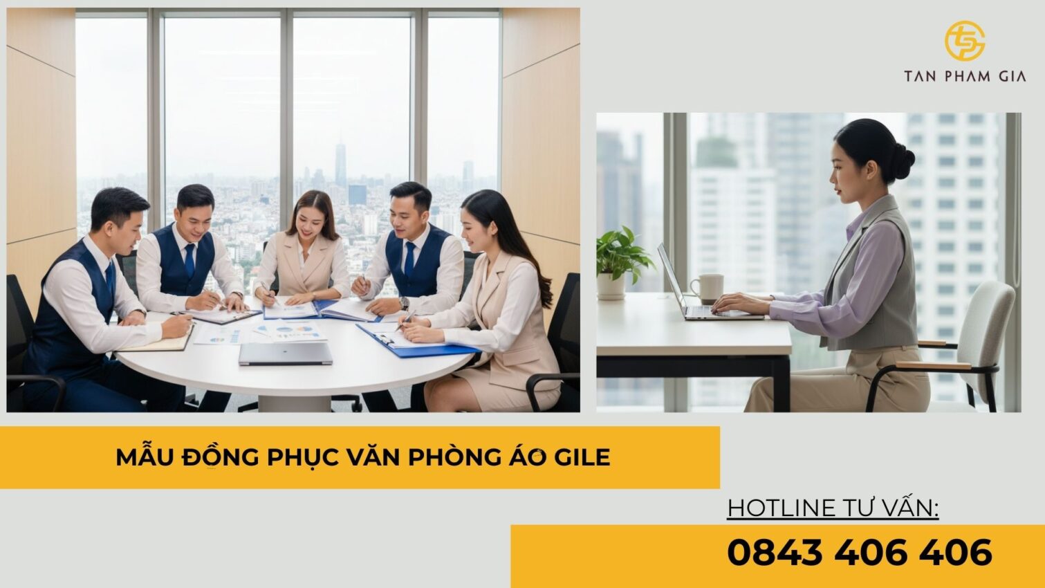 Mẫu đồng phục văn phòng áo gile