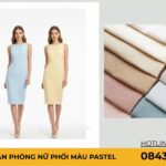 Đồng phục văn phòng nữ phối màu pastel