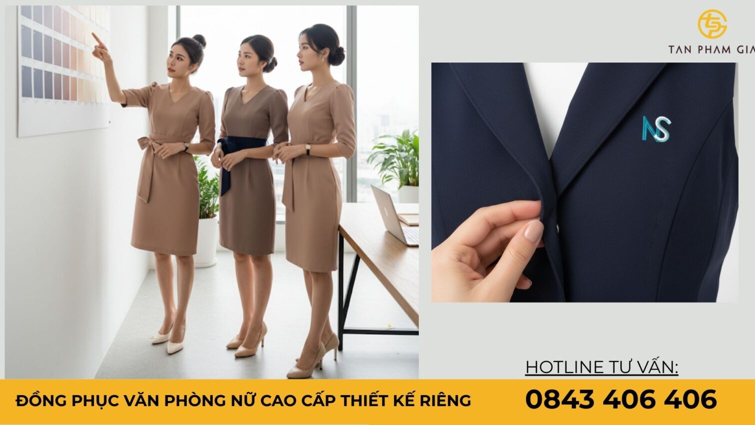 Đồng phục văn phòng nữ cao cấp thiết kế riêng
